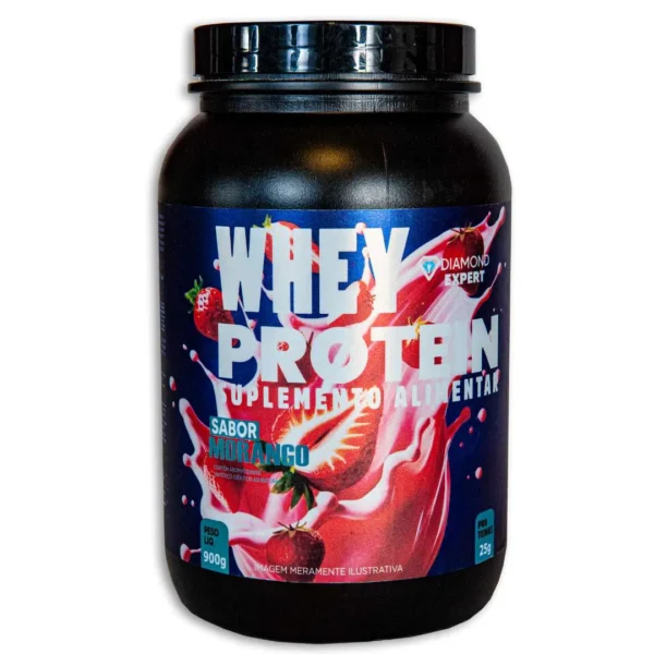 Whey Protein Concentrado 900g Sabor Morango
